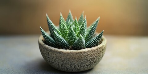 Aufkleber - Succulent plant Tulista pumila (Pearl Plant), also known as Haworthia pumila. Close-up of a small aloe plant in a ceramic pot, centered in the frame, set against a clean background.