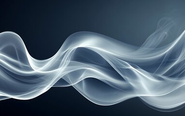 Leinwandbilder - A fluid, ethereal wave of translucent white against a dark background, evoking a sense of motion and tranquility.