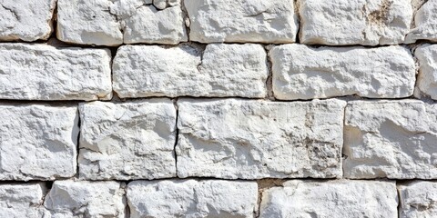 Aufkleber - Close-up view of a wall composed of white bricks and cement. Textured background. Copyspace for your text and decoration.