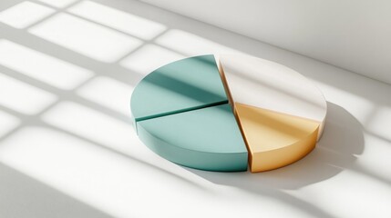 Poster - Colorful pie chart on a minimalist surface