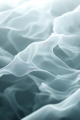 Aufkleber - A soft, ethereal fabric flows gently, capturing light and creating delicate textures in shades of blue and white.