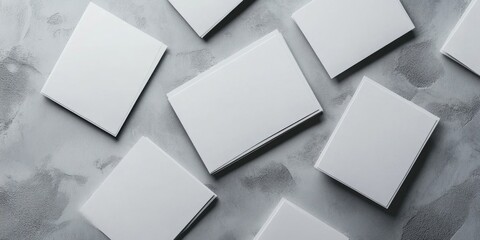 Canvas Print - Empty business cards on a grey backdrop.