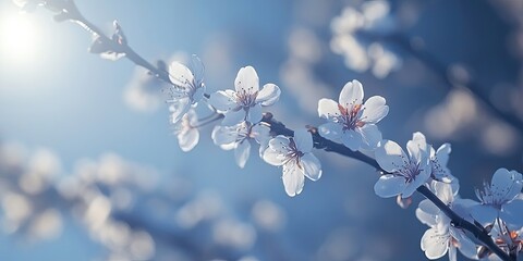 Aufkleber - Branches of the blooming cherry tree