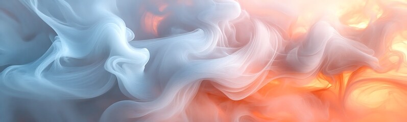 Poster - A mesmerizing blend of blue and orange smoke swirls, creating a dynamic and ethereal atmosphere perfect for artistic use.