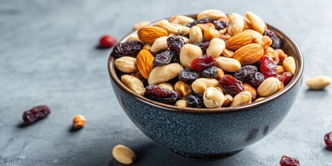 Poster - Nuts and dried fruits in the bowl