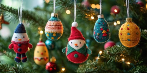 Aufkleber - Delightful vibrant felt Christmas decorations