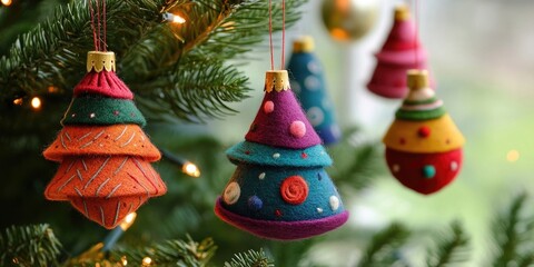 Aufkleber - Delightful vibrant felt Christmas decorations