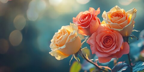 Fototapete - Spring blooms. Roses.