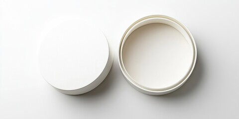 Fototapete - Open empty circular box on a white background