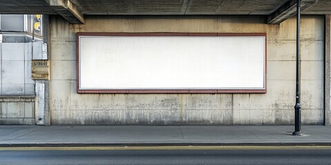 Poster - A large empty billboard on a wall along the street, featuring banners that allow space for your own text.