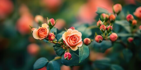 Poster - Flowers, roses, hypericum, detailed view, macro.
