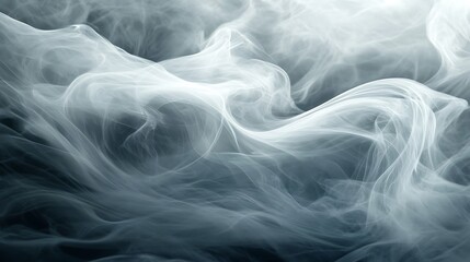 Leinwandbilder - Ethereal white smoke swirls gracefully, creating a serene and tranquil ambiance against a muted background.