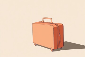 Poster - A minimalist suitcase stands alone against a soft background, emphasizing clean lines and simplicity in design, ideal for travel concepts. Generative AI