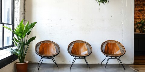 Poster - Chic chairs beside a white wall