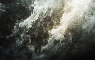 Leinwandbilder - An abstract image showcasing swirling patterns of dark and light, resembling ethereal smoke or water, creating a sense of depth and movement.