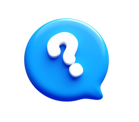 Poster - blue question mark icon 3d illustration background