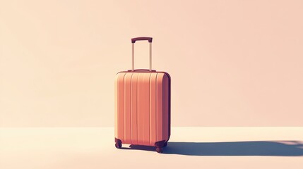 Aufkleber - This artwork showcases a sleek suitcase with a handle, emphasizing its minimalist design against a soft background. Generative AI