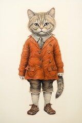 Poster - A cat character clothing apparel jacket.