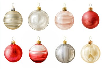 Festive christmas ornament set for holiday decoration and design projects