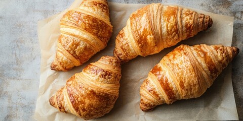 Aufkleber - Croissants placed on the table