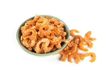 dried shrimp isolated on white background