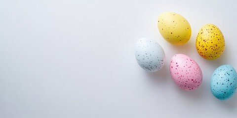 Aufkleber - Easter eggs on a white background, space for text, isolated.