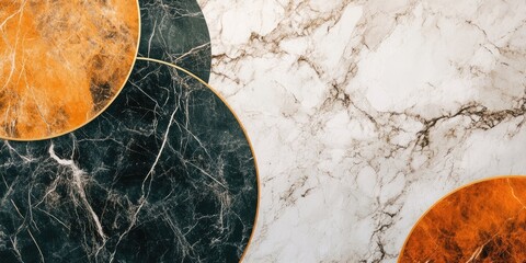 Aufkleber - Slides on a marble background, with available space for images or text.
