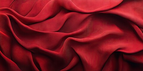 Aufkleber - An elegant abstract pattern of red or dark red fabric that has a slightly wavy appearance.