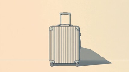 Poster - This illustration features a suitcase with clean lines and a handle, showcasing minimalist design ideal for travel themes. Generative AI