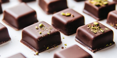 Aufkleber - Pistachio chocolate on a white background.