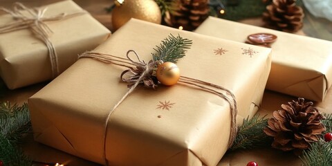 Poster - handmade Christmas gift wrapping and greeting card