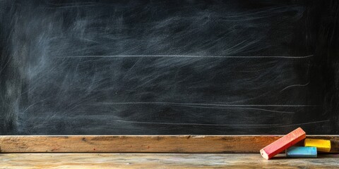 Aufkleber - Blank surface of blackboard and chalk
