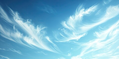 Aufkleber - Background featuring a blue sky and white cirrus clouds.