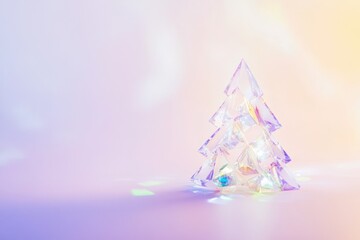 Wall Mural - shimmering faceted crystal christmas tree for festive holiday decor and winter celebration design