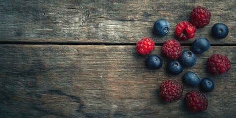 Poster - Berries on a wooden surface