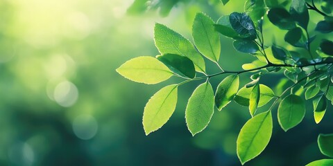 Aufkleber - Attractive selectively focused green leaf background wallpaper for copyspace.