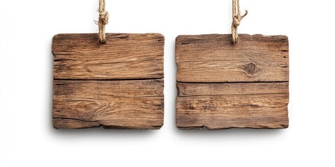 Poster - wooden signboard set against a white background