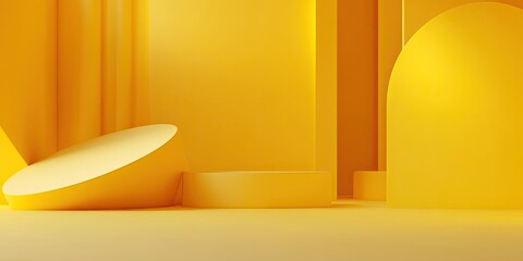 Poster - abstract hues. yellow shapes on a yellow backdrop.