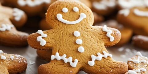 Wall Mural - Gingerbread Cookies in the shape of a man