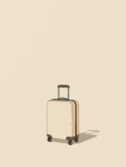 Aufkleber - A simple and clean illustration features a suitcase with a handle, showcasing minimalist design in a light setting. Generative AI