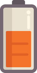 Poster - Battery icon showing a battery half full on a white background