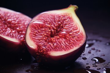 Canvas Print - Extreme close up of fig food fruit plant.