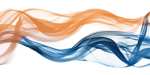 Poster - orange blue smoke isolated on white or transparent png