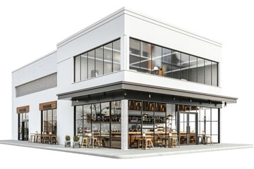 Wall Mural - Commercial building coffee shop architecture transportation restaurant.