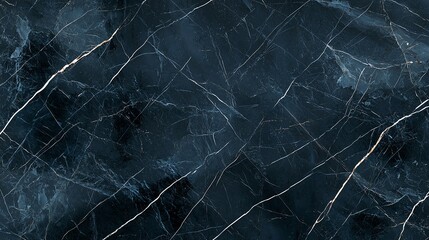 Poster - Elegant black marble surface with striking veining patterns, perfect for backgrounds and interior design projects.