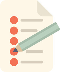Poster - this vector illustration shows a pencil filling out a checklist on a sheet of paper