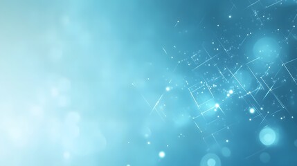 Wall Mural - abstract blue background with glowing lines and bokeh