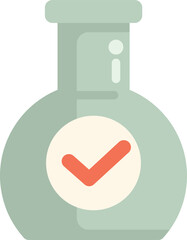 Poster - Green laboratory flask containing a check mark, suggesting a successful experiment or scientific breakthrough