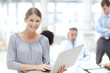 © STEEXBuyout/peopleimages.com - Laptop, research and portrait of woman in office with report of finance budget with capital gain. Tech, reading and female financial planner with computer for investment profit feedback for client.