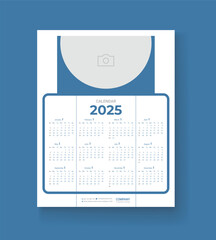 Stylish geometric 2025 new year calendar template design